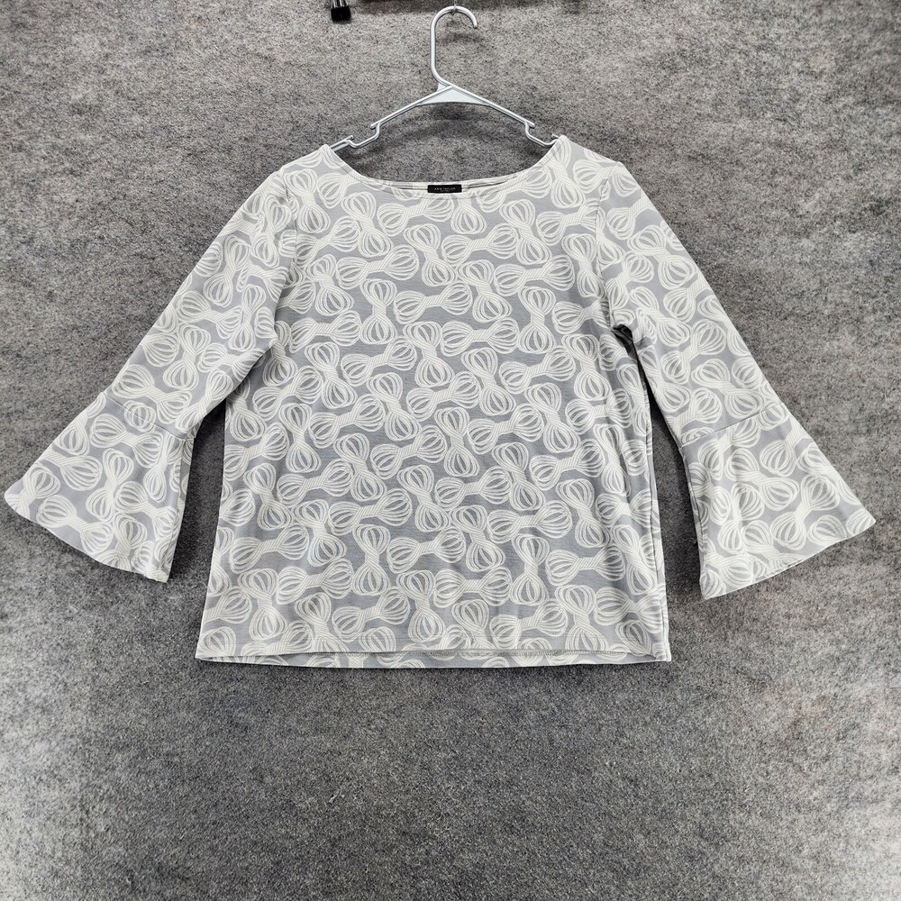 Ann Taylor Shirt Womens Large 3/4 Sleeve Gray